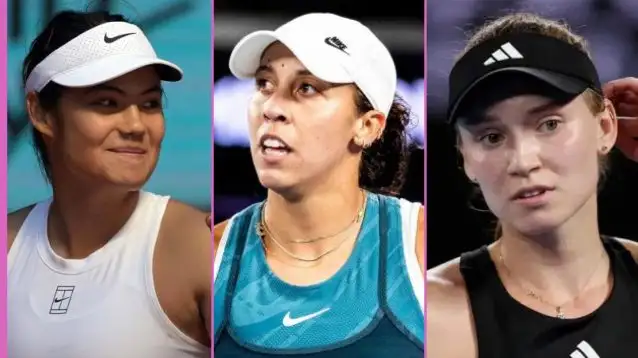 L-R: Emma Raducanu, Madison Keys, and Elena Rybakina.