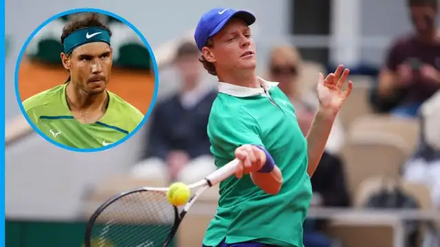 Pictured: Jannik Sinner and Rafael Nadal
