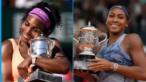L-R: Serena Williams and Coco Gauff at the French Open.