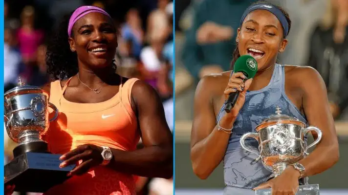 L-R: Serena Williams and Coco Gauff.