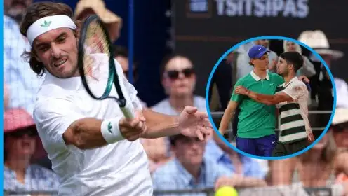 Stefanos Tsitsipas, Jannik Sinner and Carlos Alcaraz