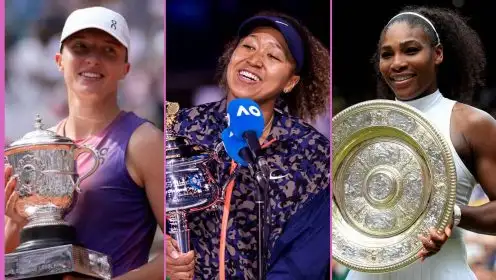 L-R: Iga Swiatek, Naomi Osaka, and Serena Williams.