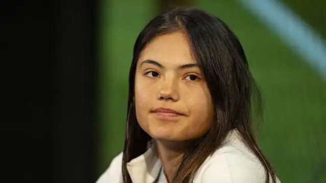 Emma Raducanu at a press conference