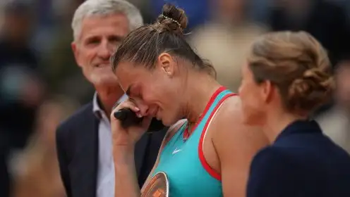 Aryna Sabalenka with runner-up trophy