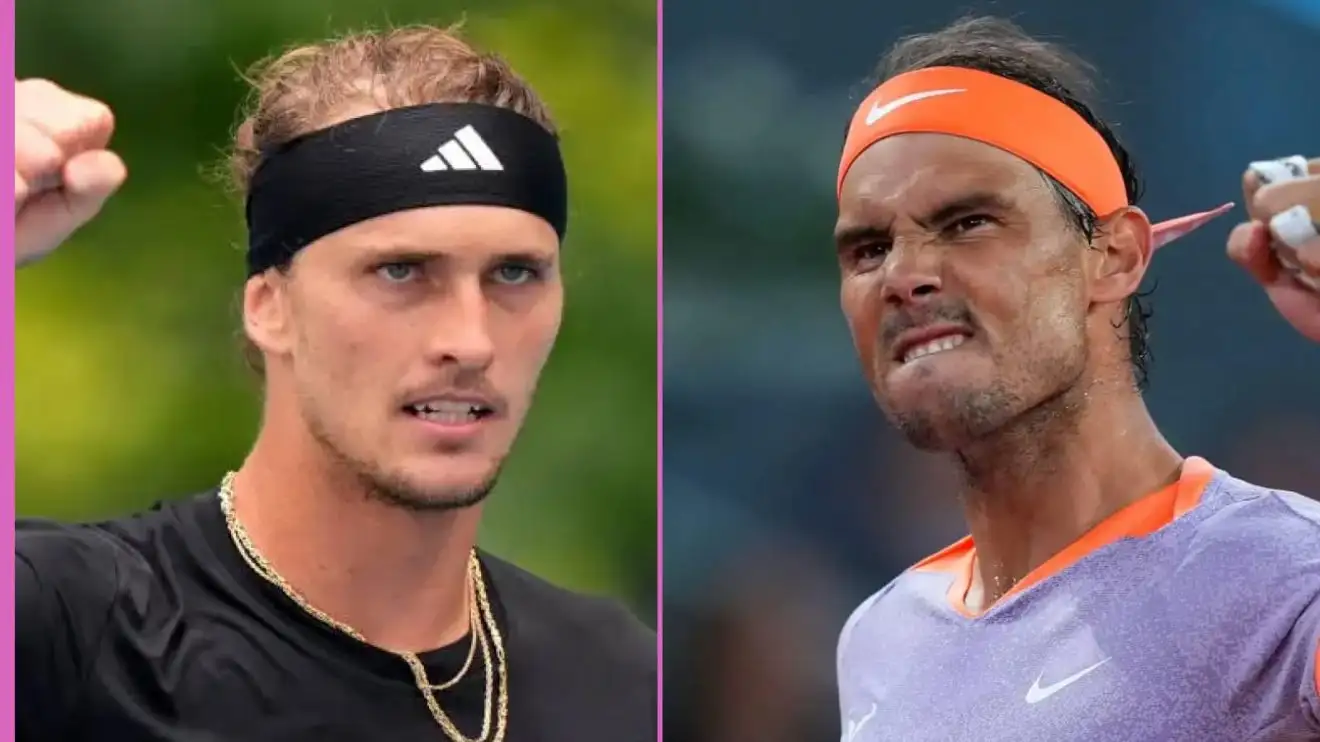 Pictured: Alexander Zverev and Rafael Nadal