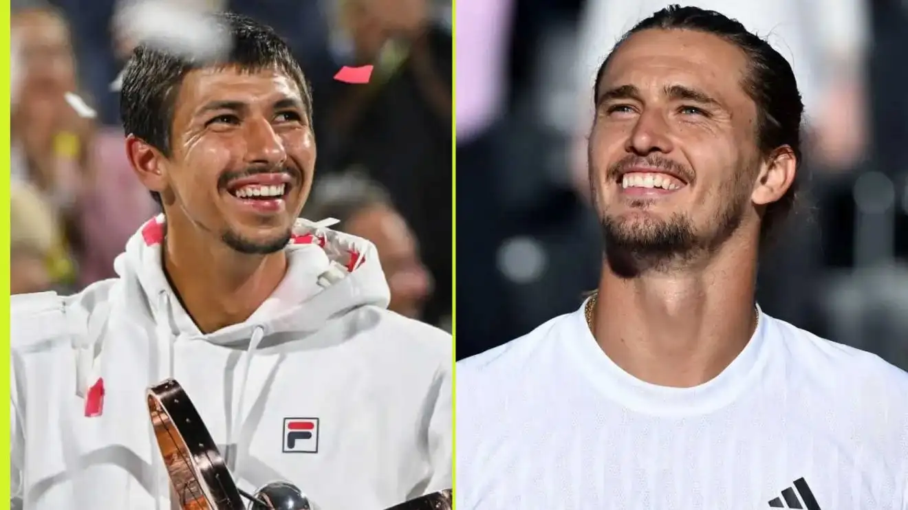 Pictured: Alexei Popyrin and Alexander Zverev