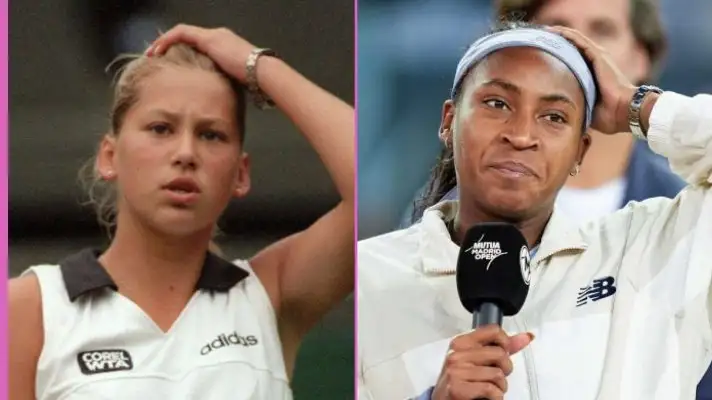 L-R: Anna Kournikova and Coco Gauff.