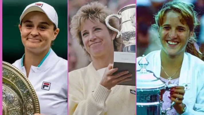 L-R: Ashleigh Barty, Chris Evert, and Tracy Austin.
