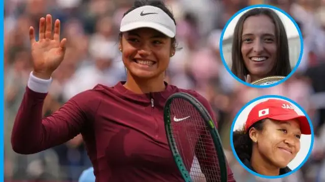 Emma Raducanu, Iga Swiatek, and Naomi Osaka.