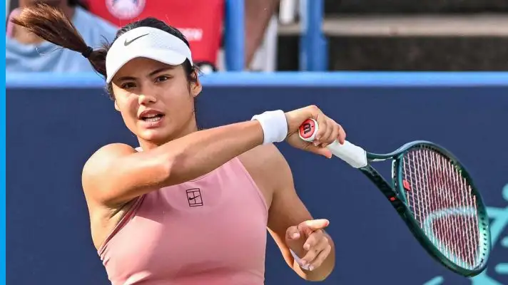 Pictured: Emma Raducanu in action
