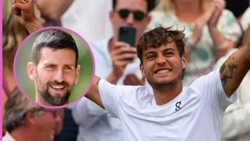Flavio Cobolli and Novak Djokovic.