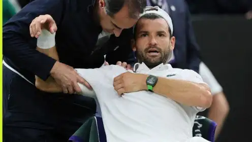 Grigor Dimitrov in pain