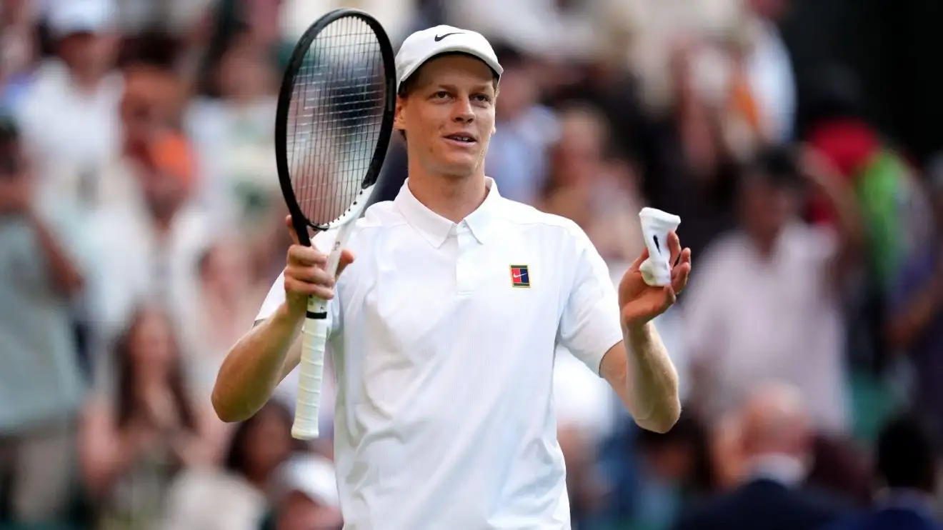 Jannik Sinner celebrates a win.