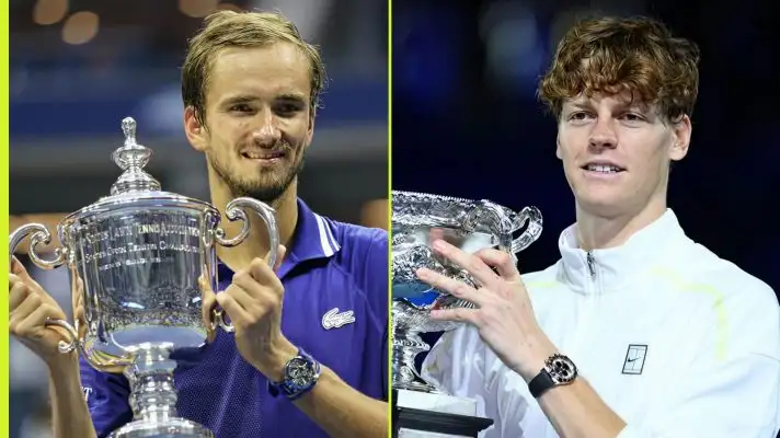 L-R: Daniil Medvedev and Jannik Sinner