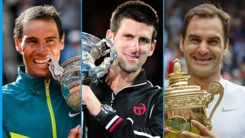 L-R: Rafael Nadal, Novak Djokovic, and Roger Federer.