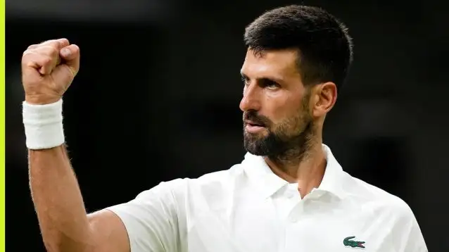 Novak Djokovic celebrates