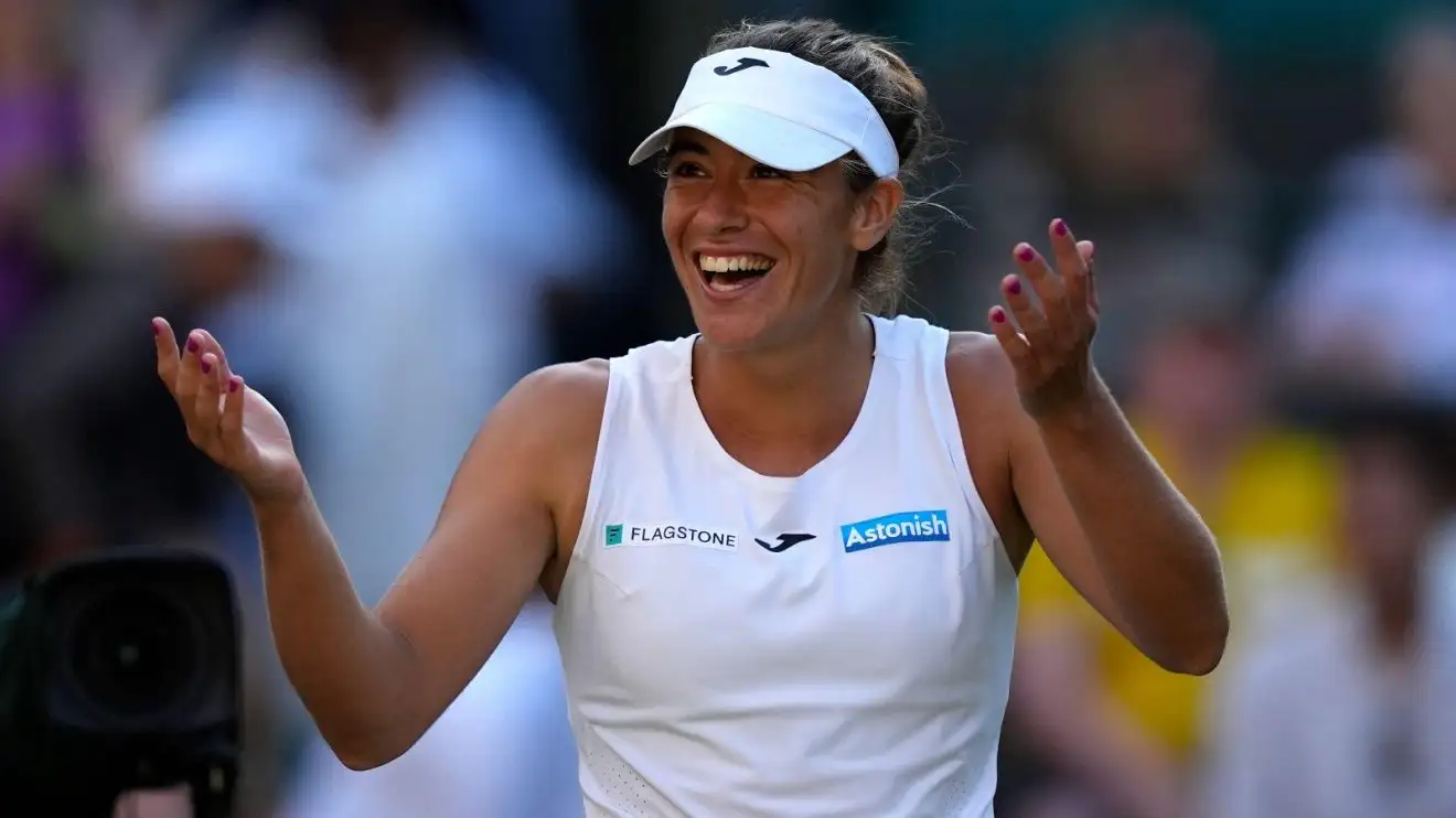 Pictured: Solana Sierra celebrates a win.