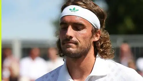 Pictured: Stefanos Tsitsipas in action