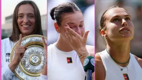 L-R: Iga Swiatek, Amanda Anisimova, and Aryna Sabalenka.