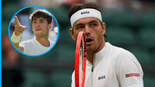 Pictured: Taylor Fritz and Carlos Alcaraz