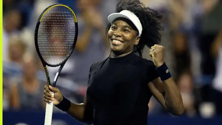 Pictured: Venus Williams celebrating