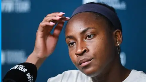 Coco Gauff in a press conference