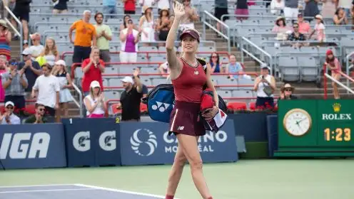 Eugenie Bouchard waving goodbye to Montreal in 2023