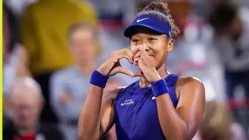 Pictured: Naomi Osaka celebrates