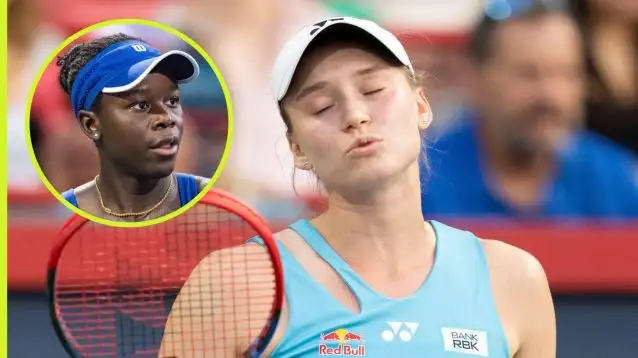 Pictured: Elena Rybakina and Victoria Mboko