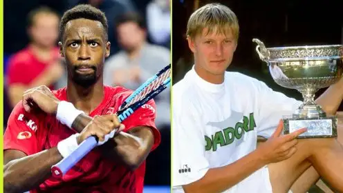 Pictured: Gael Monfils and Yevgeny Kafelnikov