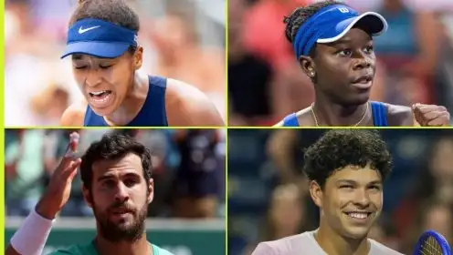 Naomi Osaka, Victoria Mboko, Karen Khachanov, and Ben Shelton.