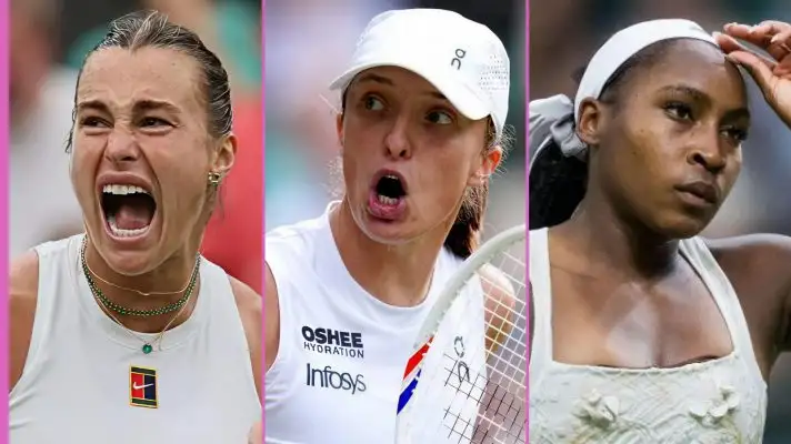 L-R: Aryna Sabalenka, Iga Swiatek, and Coco Gauff.