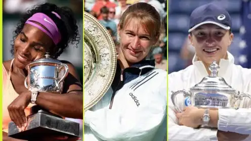 L-R: Serena Williams, Steffi Graf, and Iga Swiatek.