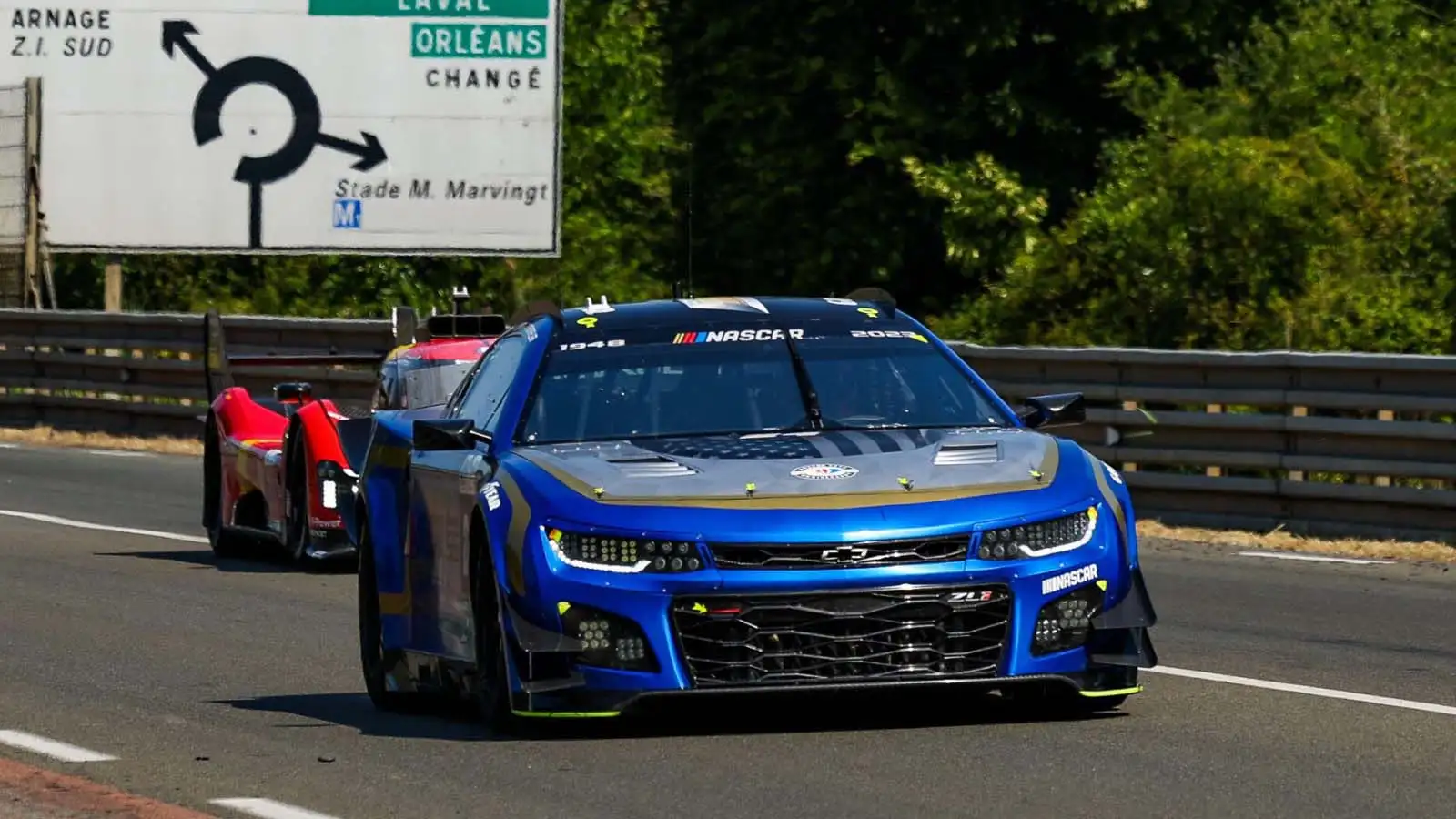 Button Racing Driver Jenson Button takes in first laps of Le Mans in Garage 56 NASCAR entry