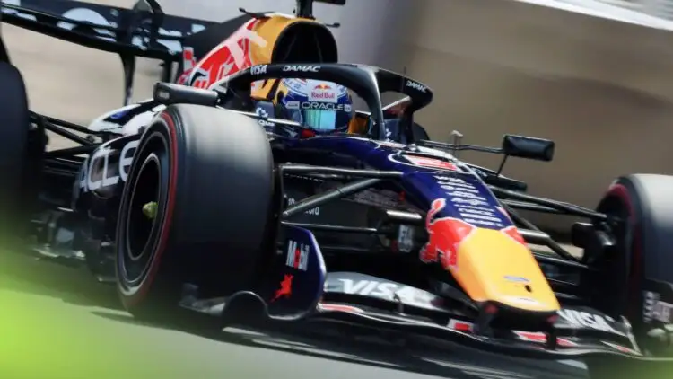 First look: Max Verstappen tests rotating Red Bull RB22 rear wing