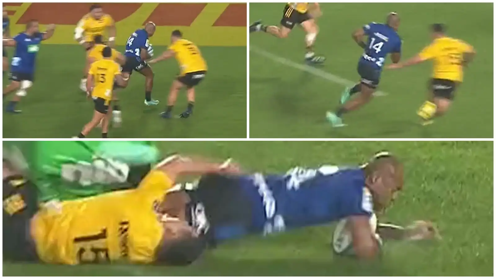 WATCH: Mark Telea scores STUNNING try for Blues against Hurricanes ...