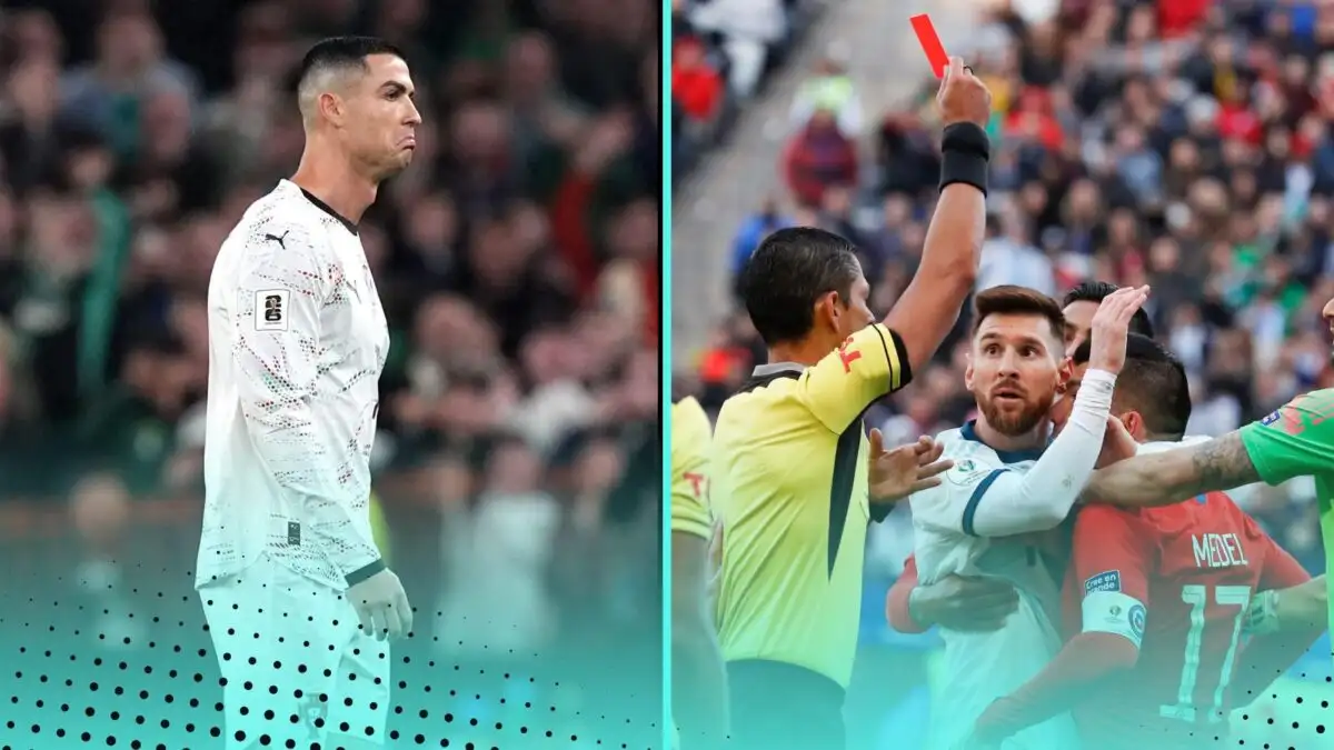 Messi Rd Card Messi v Ronaldo: Who has received more yellow and red cards?
