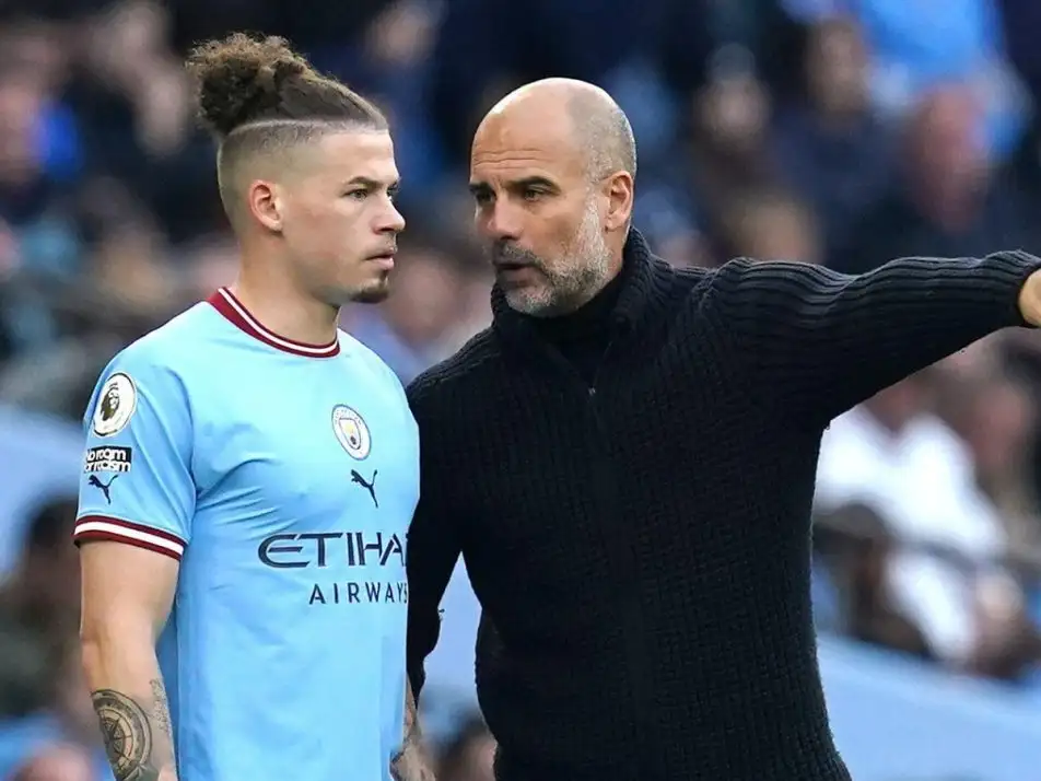 Stunning Pep Guardiola Explains Kalvin Phillips Plan At Man City After Injury Abstract Illustration Stunning Pep Guardiola Explains Kalvin Phillips Plan At Man City After Injury Abstract Illustration