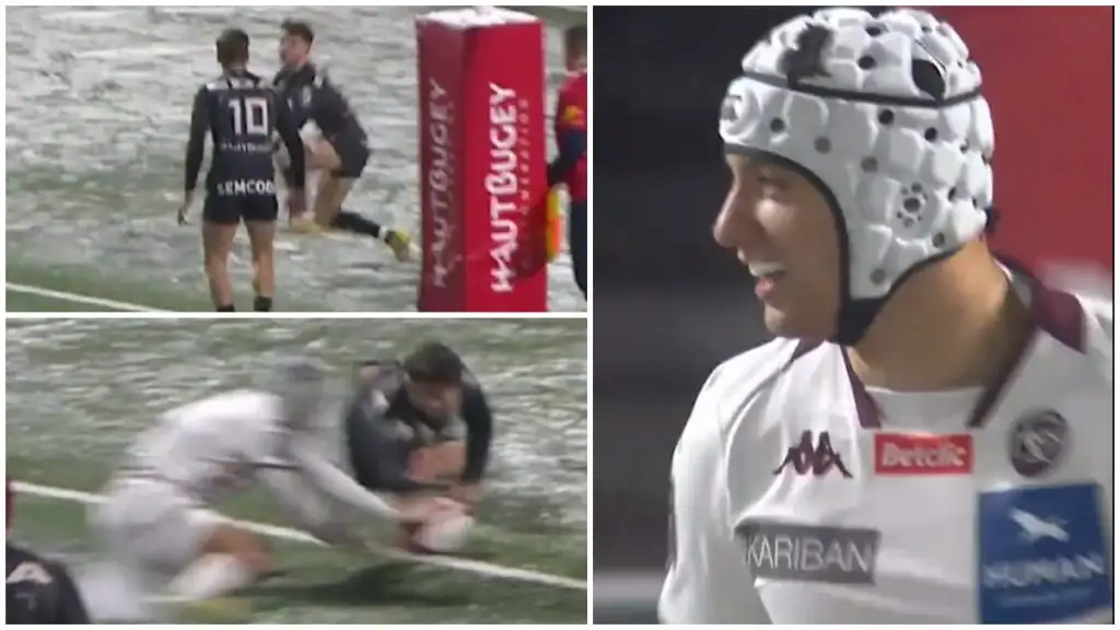 WATCH: Breakout Rugby World Cup star scores bizarre Top 14 try following comical mix-up