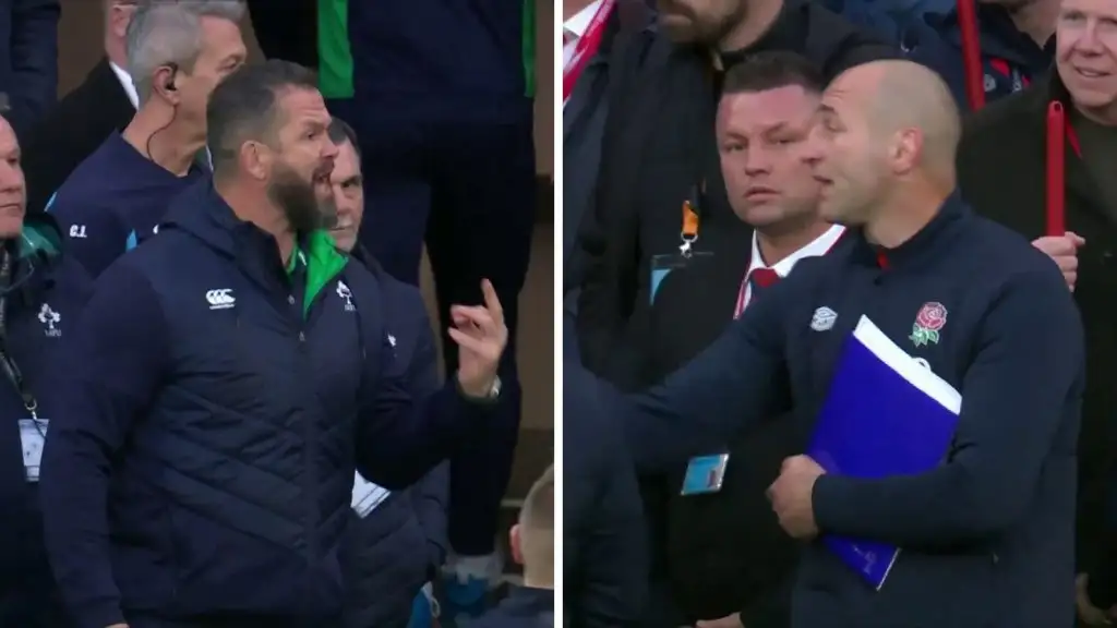 Steve Borthwick v Andy Farrell: England and Ireland bosses clash in heated half-time exchange